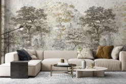 Fototapeta: Krajobraz lasu z drzewami na kamieniu