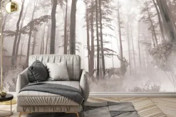 Fototapeta: Krajobraz lasu w porannej mgle