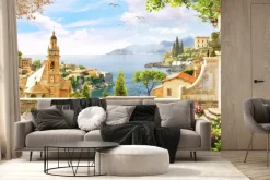 Fototapeta: Krajobraz morski we włoszech z architekturą