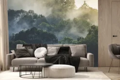 Fototapeta: Krajobraz tropikalnych lasów deszczowych we mgle