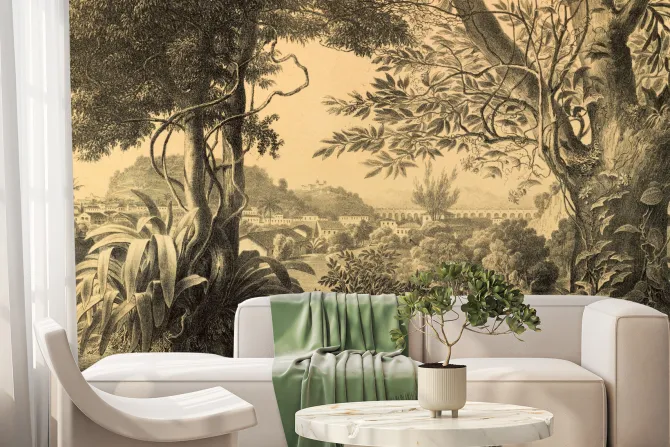 Fototapeta: Krajobraz w stylu vintage rośliny drzewa natura