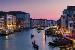Fototapeta: Krajobraz wenecji z widokiem na zachód słońca