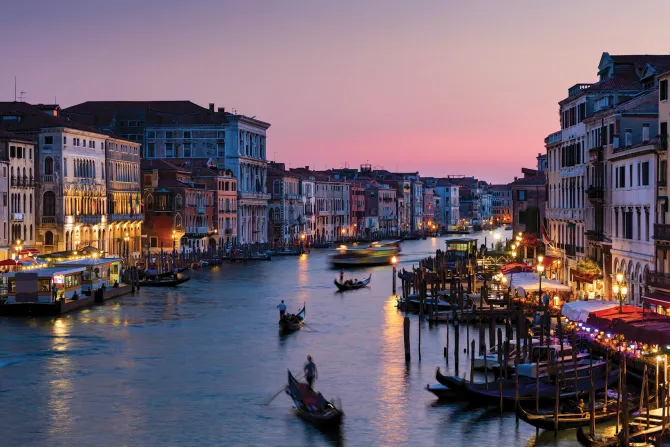 Fototapeta: Krajobraz wenecji z widokiem na zachód słońca