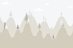 Fototapeta: Krajobraz wzgórz z iglastymi drzewami