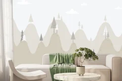 Fototapeta: Krajobraz wzgórz z iglastymi drzewami