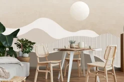 Fototapeta: Krajobraz z górami w stylu minimalistycznym