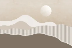 Fototapeta: Krajobraz z górami w stylu minimalistycznym