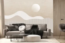 Fototapeta: Krajobraz z górami w stylu minimalistycznym