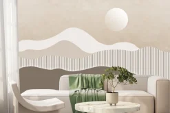 Fototapeta: Krajobraz z górami w stylu minimalistycznym