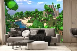 Fototapeta: Krajobraz z gry w stylu minecraft