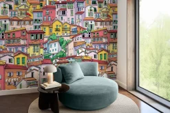 Fototapeta: Krajobraz z kolorowymi kamienicami