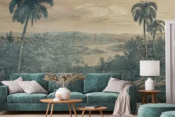 Fototapeta: Krajobraz z palmami w stylu vintage