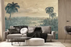 Fototapeta: Krajobraz z palmami w stylu vintage