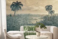 Fototapeta: Krajobraz z palmami w stylu vintage