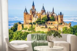 Fototapeta: Krajobraz z widokiem na gotycki zamek