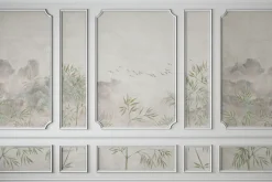 Fototapeta: Krajobraz z zielonymi roślinami w sztukaterii