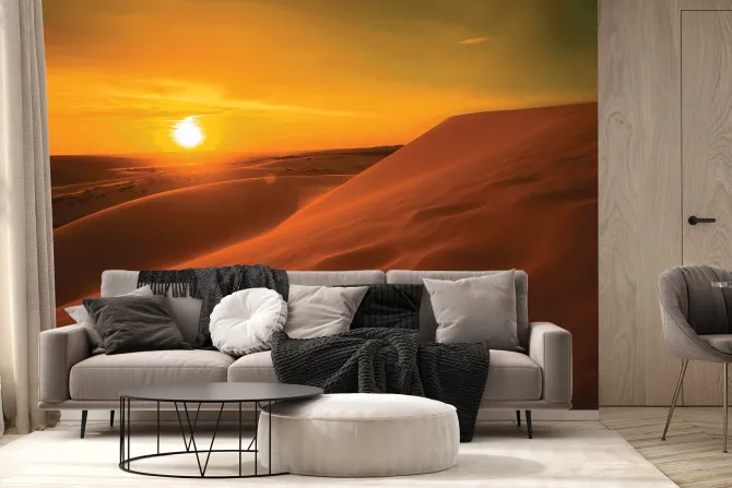 Fototapeta: Krajobraz zachodu słońca na pustyni