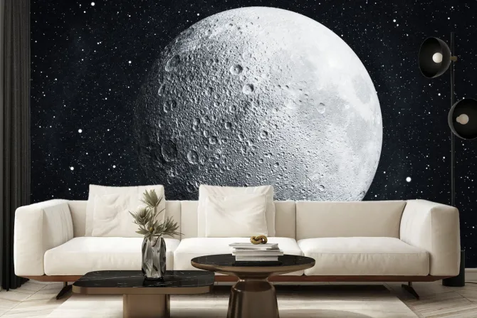 Fototapeta: Księżyc na tle gwiazd w nocy