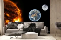 Fototapeta: Księżyc ziemia i słońce