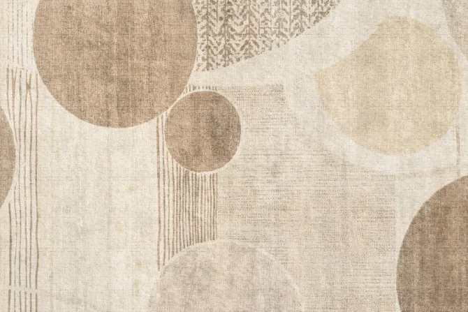 Fototapeta: Kształty kół i pasków w brązowej aranżacji