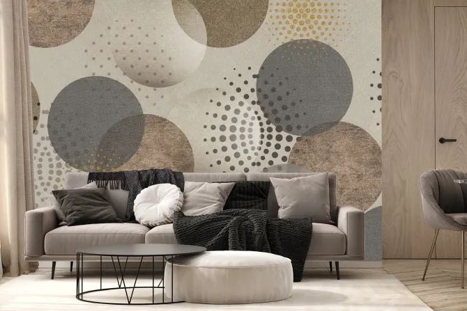 Fototapeta: Kształty okręgów w beżach