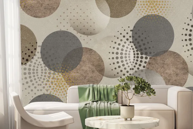 Fototapeta: Kształty okręgów w beżach