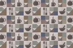 Fototapeta: Kwadratowe kafelki z naczyniami kuchennymi