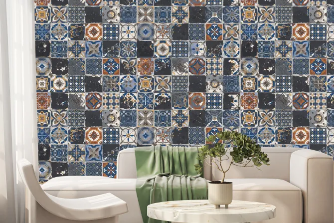 Fototapeta: Kwadratowe ornamentowe płytki