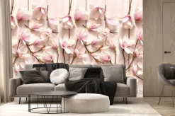 Fototapeta: Kwiat magnolii, kwiat, roślina, biała, beuty, galąź, drzewo magnolii,