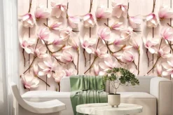 Fototapeta: Kwiat magnolii, kwiat, roślina, biała, beuty, galąź, drzewo magnolii,