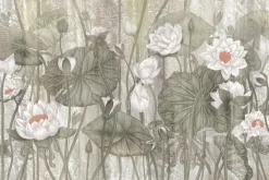 Fototapeta: Kwiaty białych lilii wśród zielonych liści