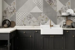 Fototapeta: Kwiaty i geometryczna mozaika