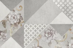 Fototapeta: Kwiaty i geometryczna mozaika