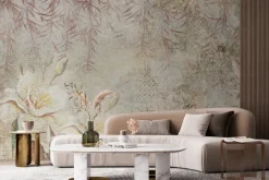 Fototapeta: Kwiaty i liście w stylu botanicznym z ornamentami