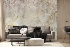 Fototapeta: Kwiaty i liście w stylu botanicznym z ornamentami