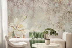 Fototapeta: Kwiaty i liście w stylu botanicznym z ornamentami