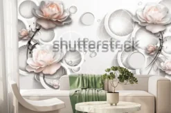 Fototapeta: Kwiaty i pierścienie abstrakcja 3d