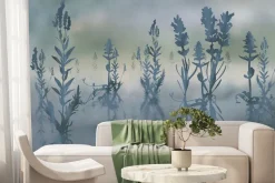 Fototapeta: Kwiaty lawendy w mglistym krajobrazie ilustracja