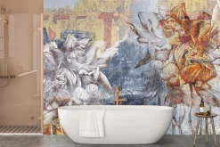 Fototapeta: Kwiaty lilie na abstrakcyjnym tle