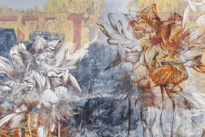 Fototapeta: Kwiaty lilie na abstrakcyjnym tle