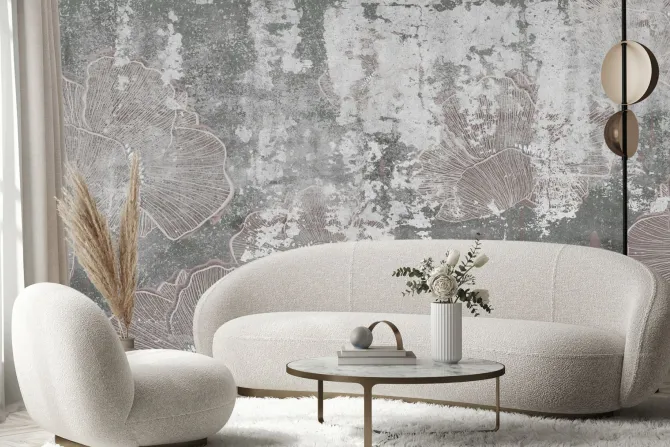 Fototapeta: Kwiaty maki na betonie