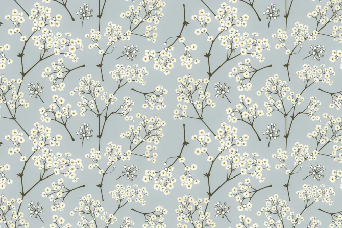 Fototapeta: Kwiaty na błękitnym tle w stylu vintage