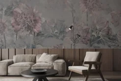 Fototapeta: Kwiaty piwonii na szary tle