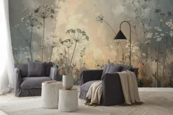 Fototapeta: Kwiaty polne abstrakcyjny wzór na teksturowym tle w naturalnym