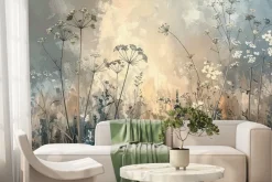 Fototapeta: Kwiaty polne abstrakcyjny wzór na teksturowym tle w naturalnym