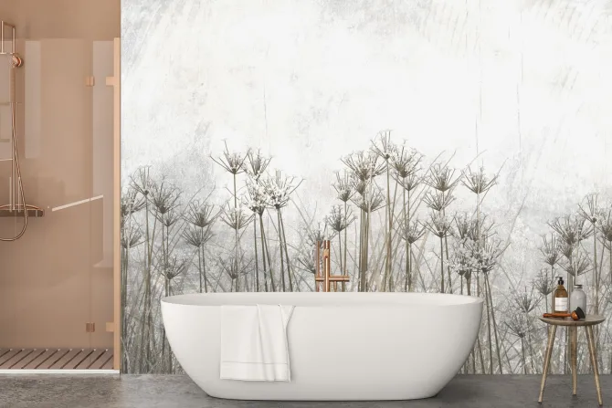 Fototapeta: Kwiaty polne rośliny w stylu industrialnym loft