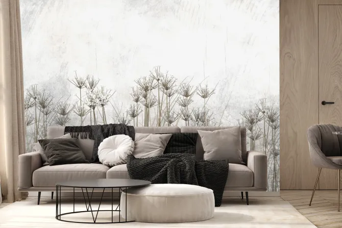 Fototapeta: Kwiaty polne rośliny w stylu industrialnym loft