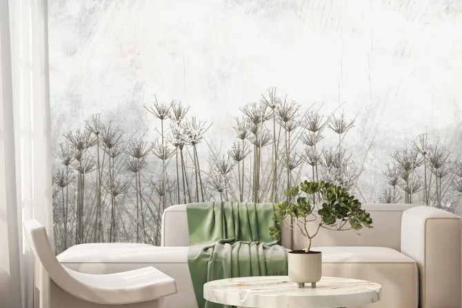 Fototapeta: Kwiaty polne rośliny w stylu industrialnym loft