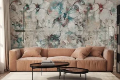 Fototapeta: Kwiaty storczyka w akwarelowej scenerii