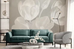 Fototapeta: Kwiaty tulipanów w delikatnej scenerii